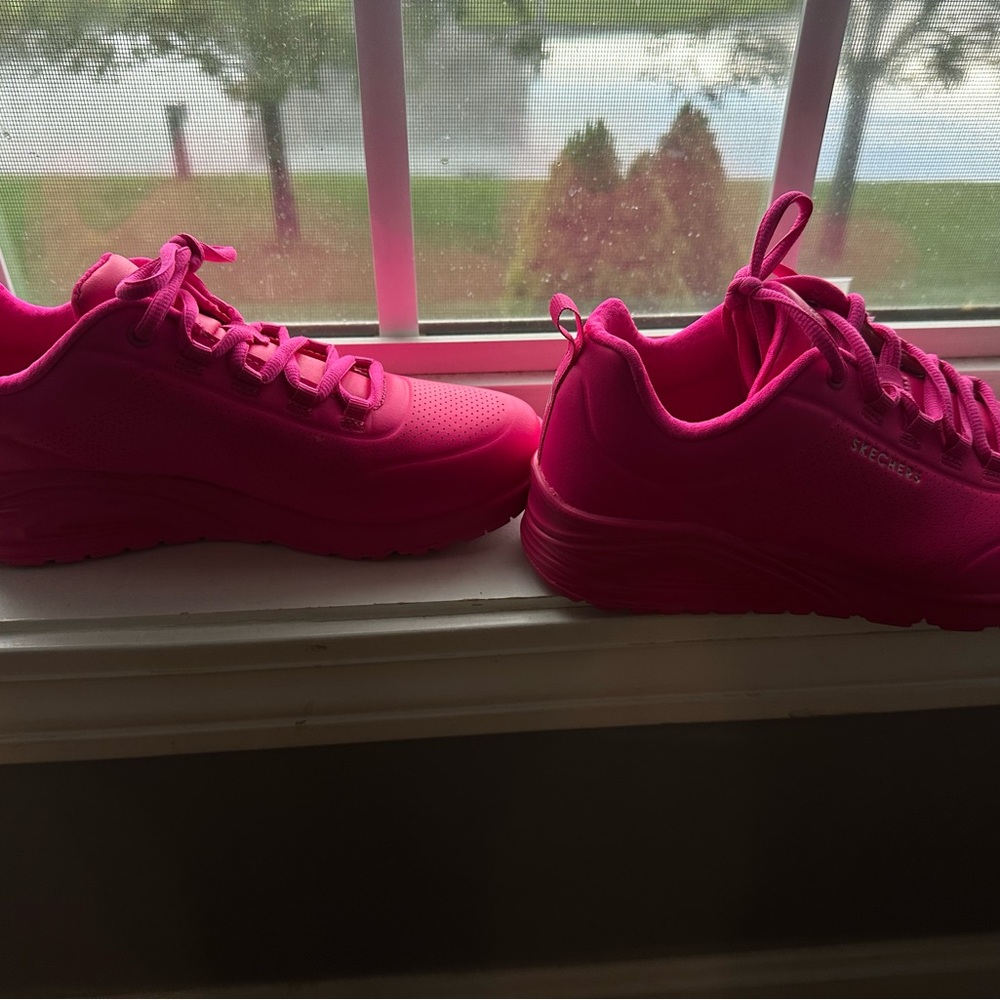 Vibrant Pink Sketchers Athletic Sneakers